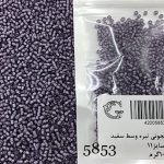 منجوق ماتسونو بادمجونی تیره وسط سفید کد 5853