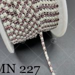 کد 0227 سایز 6 نگین متری مروارید دو رنگ عنابی سفید