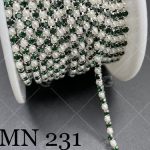 کد 0231 سایز 6 نگین متری دو رنگ سبز و سفید