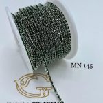 نگین متری کد 145سبز زمردی پایه نقره ای       0145