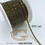 نگین متری کد 146مشکی پایه طلای       0146