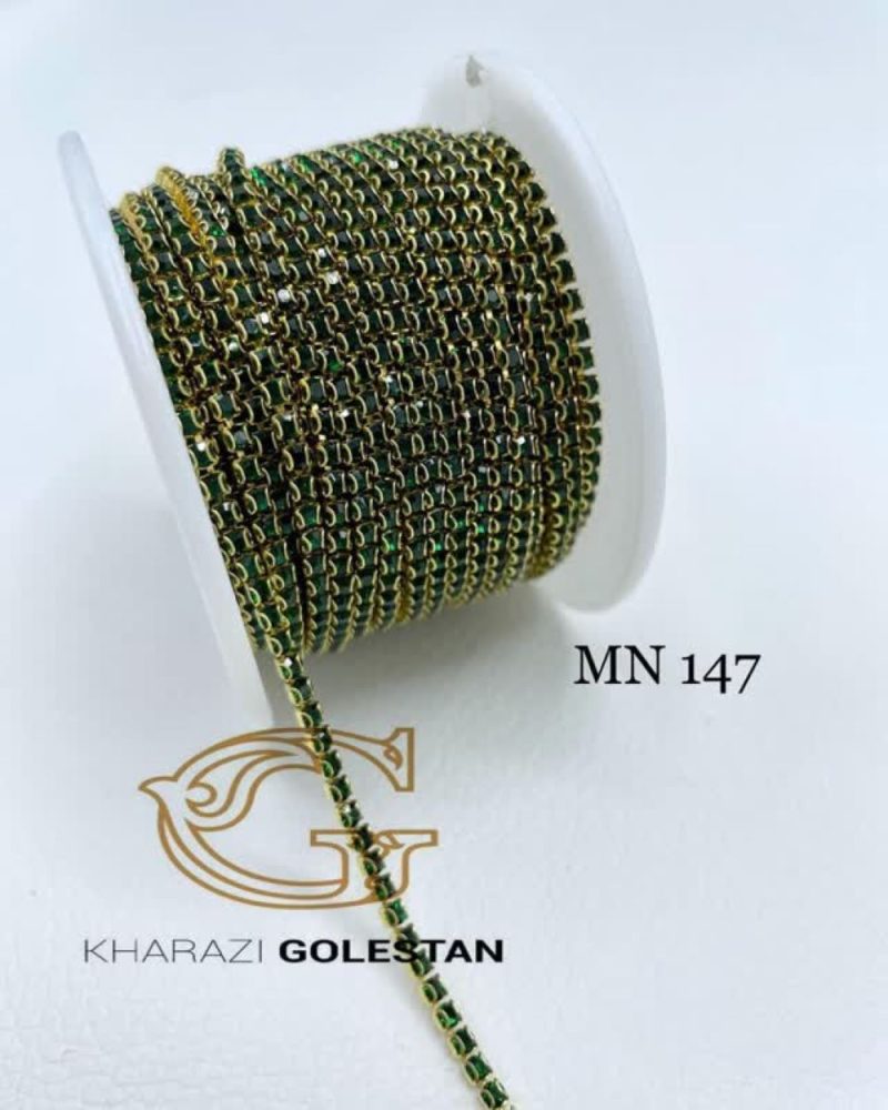 نگین متری کد 147سبز زمردی پایه طلای       0147 - Image 1