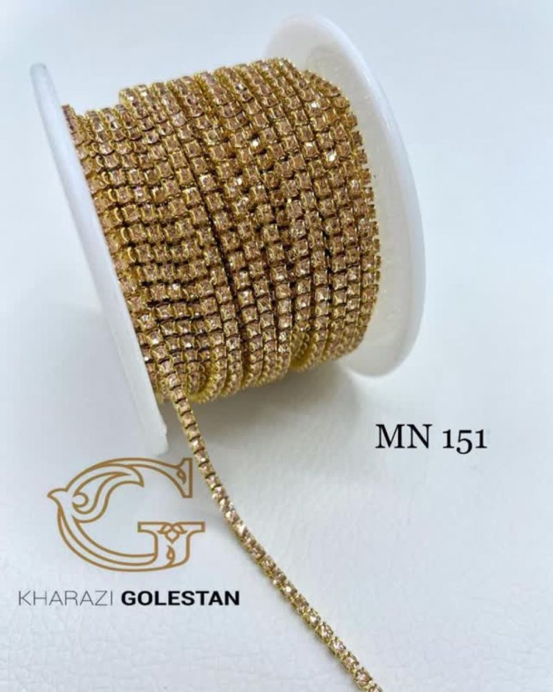 نگین متری کد 151هلویی پایه d طلایی 0151 - Image 1