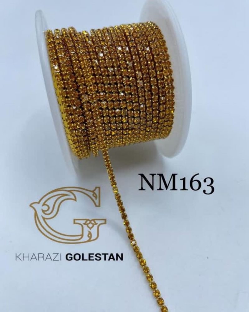 نگین متری طلایی زرد پایه همرنگ چارچنگ mn0163 - Image 1