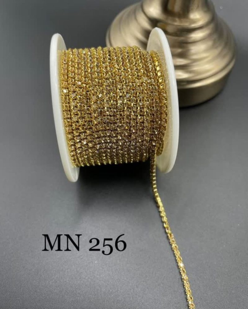 نگین متری سایز 6 کد 256 طلایی پایه همرنگ       0256 - Image 1