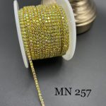 نگین متری سایز 6 کد 257 زرد 7 رنگ پایه همرنگ       0257