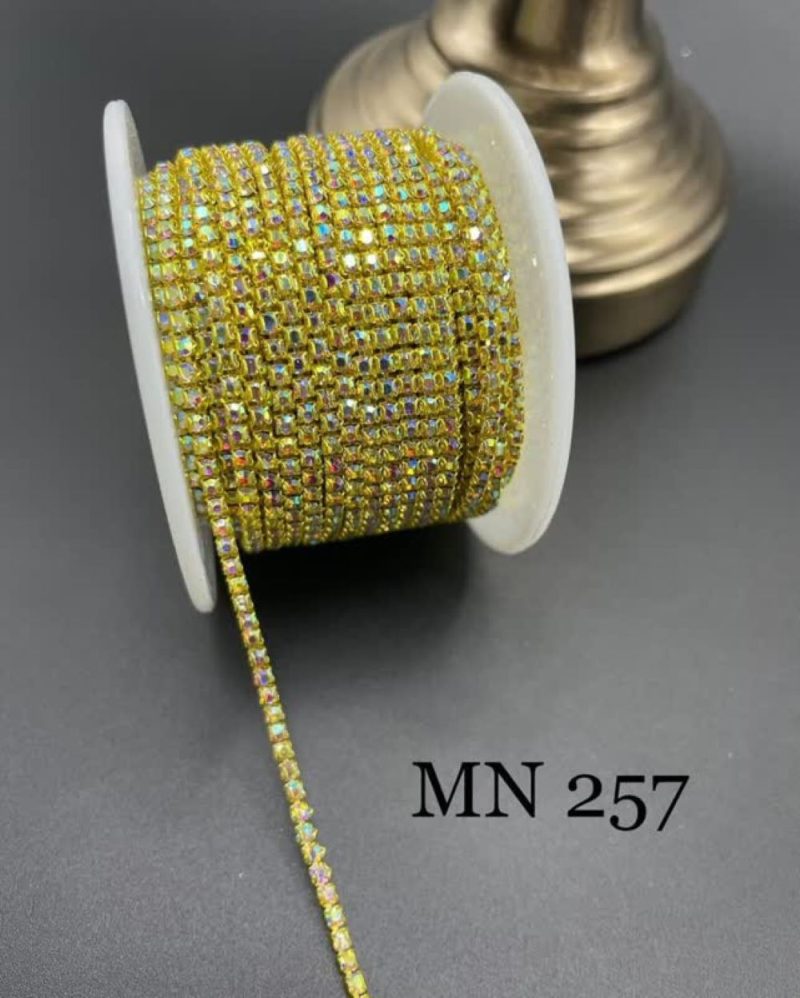 نگین متری سایز 6 کد 257 زرد 7 رنگ پایه همرنگ       0257 - Image 1