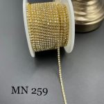 نگین متری سایز 6 کد 259 نقره ای پایه طلایی       0259