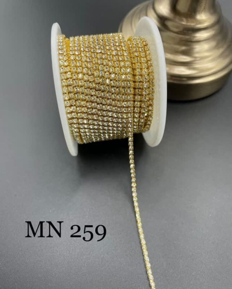 نگین متری سایز 6 کد 259 نقره ای پایه طلایی       0259 - Image 1