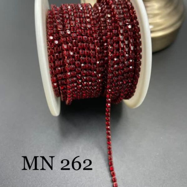 نگین متری سایز 6 کد 262 زرشکی پایه همرنگ 0262