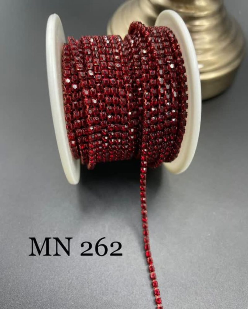 نگین متری سایز 6 کد 262 زرشکی پایه همرنگ       0262 - Image 1