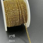 نگین متری سایز 6 کد:0278 طلایی پایه طلایی