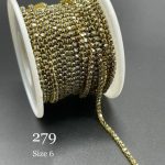 نگین متری سایز 6 کد: 0279 هماتیت پایه طلایی