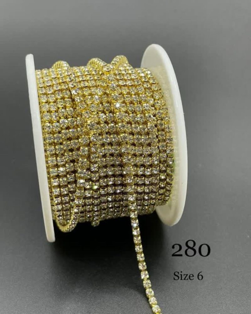 نگین متری سایز 6 کد: 0280 نقره ای پایه طلایی چهارچنگ - Image 1