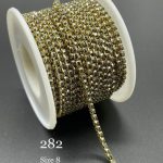 نگین متری سایز 8 کد: 0282 هماتیت پایه طلایی2