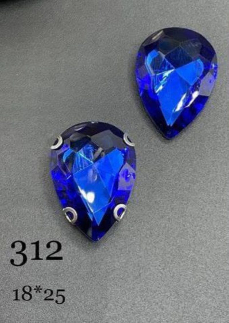 نگین اشک  رنگ آبی کاربنی ابعاد 18*25  کد:  0312 - Image 1