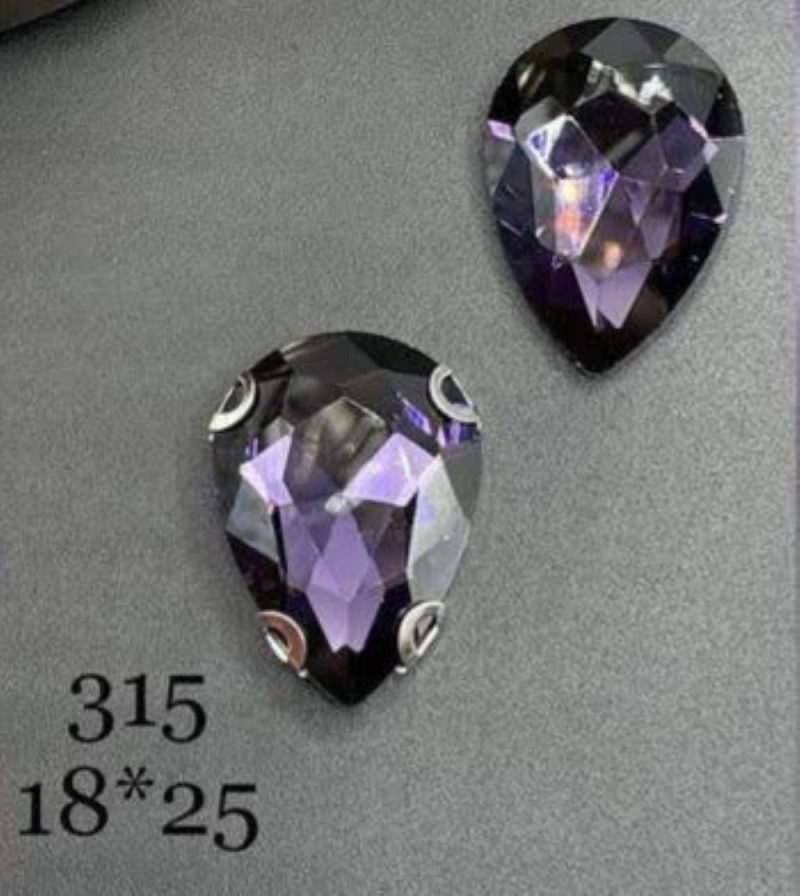 نگین اشک  رنگ بنفش ویولت ابعاد 18*25 کد:  0315 - تصویر 1