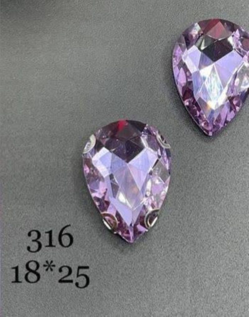 نگین اشک  رنگ یاسی  ابعاد 18*25  کد: 0316 - Image 1
