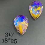 نگین اشک  رنگ صورتی هفت رنگ ابعاد 18*25   کد:    0317