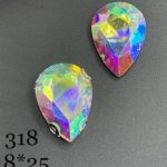 نگین اشک  رنگ  سفید هفت رنگ ابعاد 18*25 کد :   0318