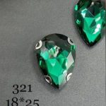 نگین اشک  رنگ سبز زمردی ابعاد 18*25 کد:  0321