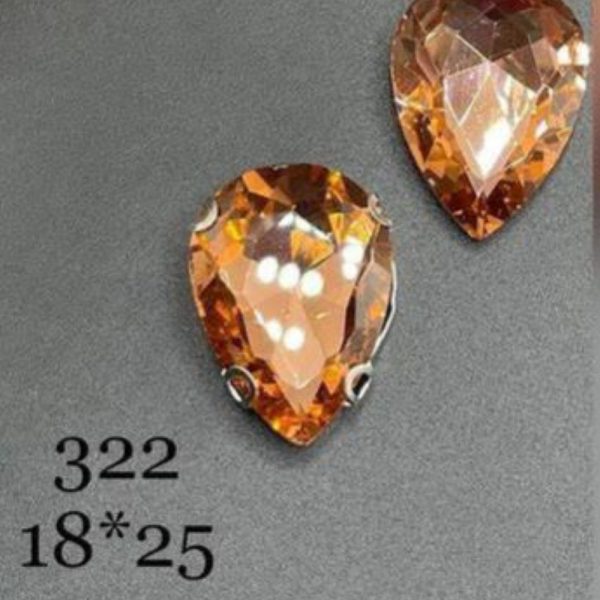 نگین اشک رنگ هلویی ابعاد 18*25 کد: 0322