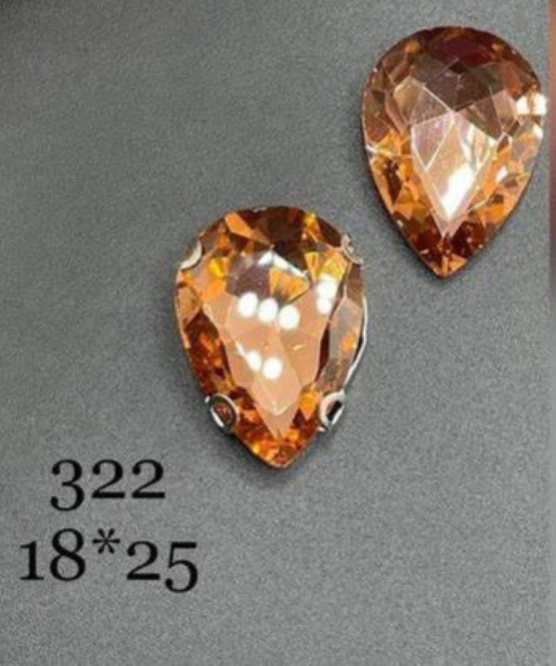 نگین اشک  رنگ هلویی ابعاد 18*25  کد:  0322 - Image 1