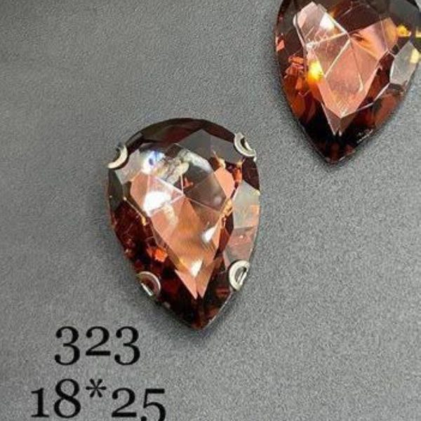 نگین اشک رنگ عنابی ابعاد 18*25 کد: 0323