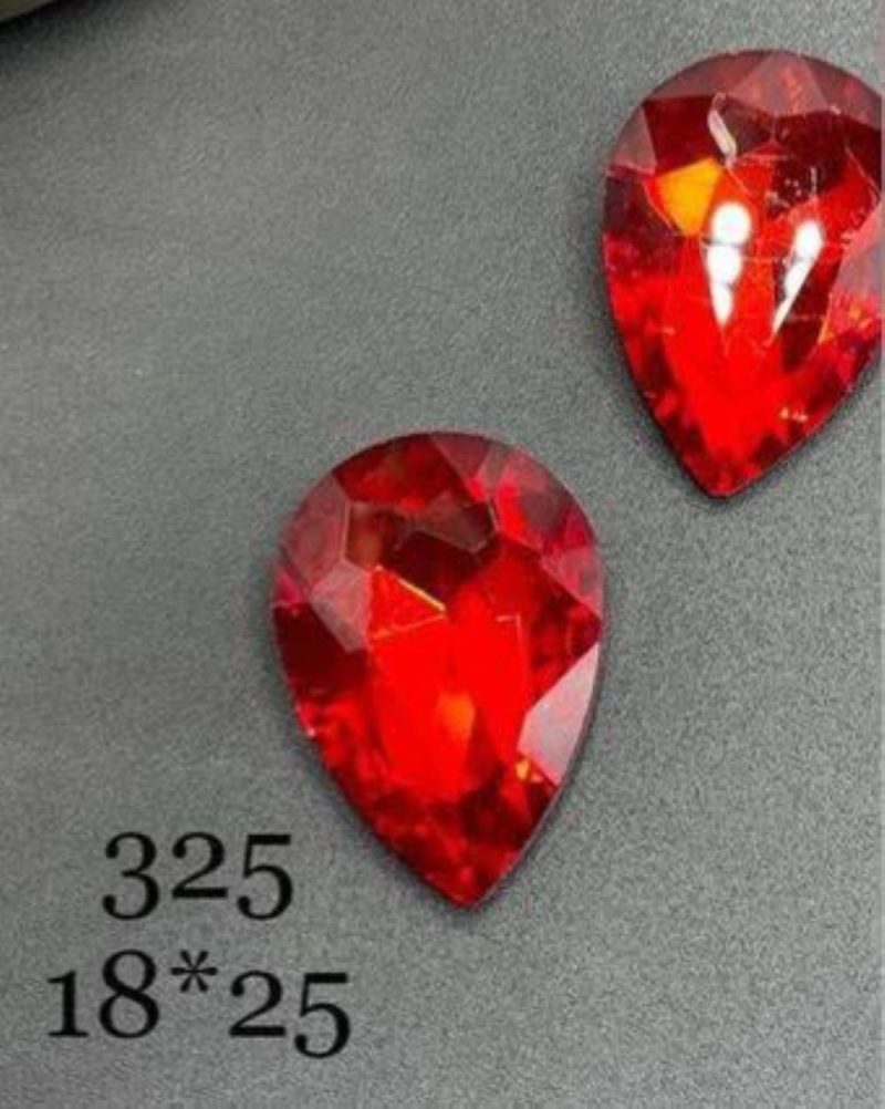 نگین اشک  رنگ قرمز ابعاد18*25  کد:   0325 - Image 1