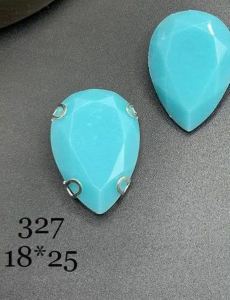 نگین اشک رنگ آبی فیروزه ایی ابعاد  18*25  کد:  0327 - تصویر 1