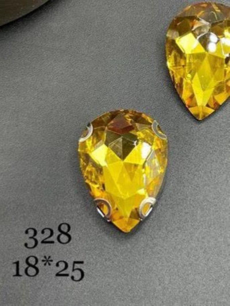 نگین اشک رنگ آبی طلایی زرد ابعاد 18*25 کد:  0328 - Image 1