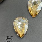 نگین اشک رنگ آبی طلایی ابعاد  18*25 کد:  0329