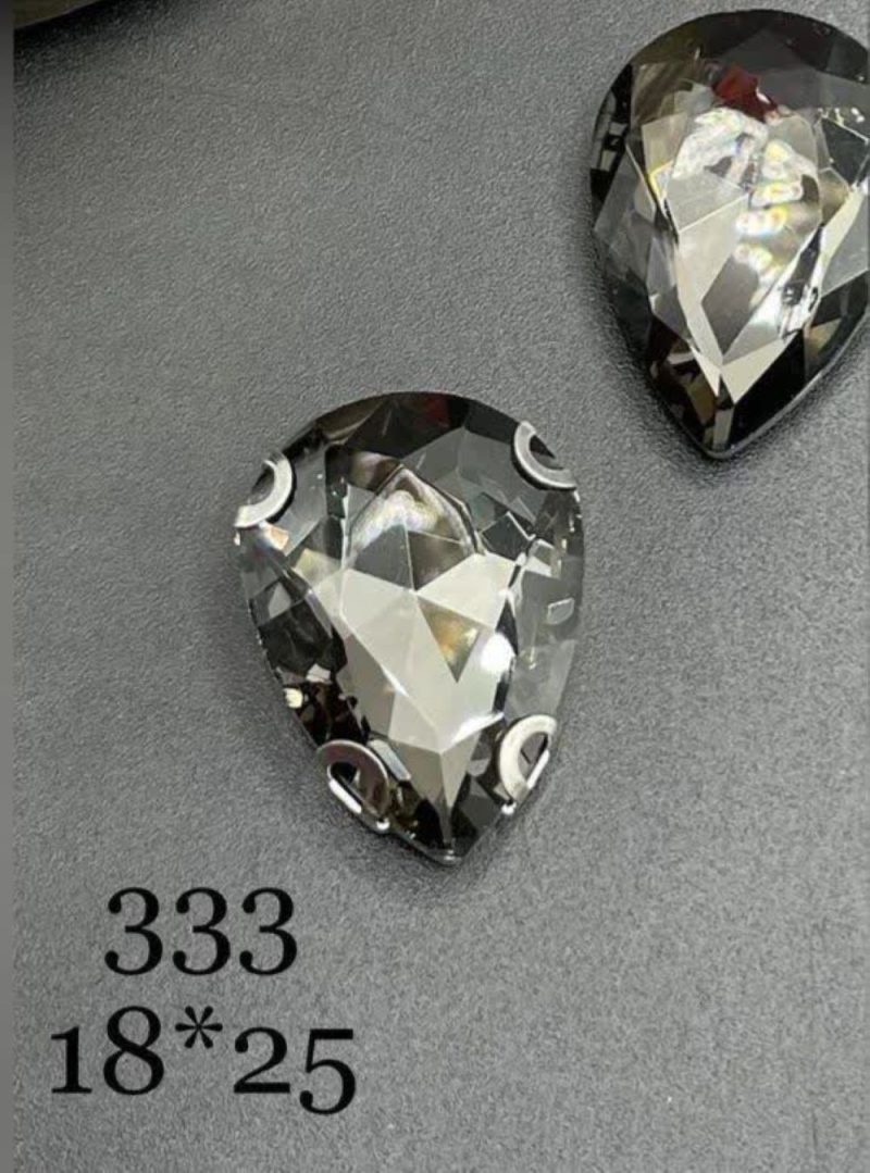 نگین اشک رنگ دودی ابعاد18*25 کد: 0333 - Image 1