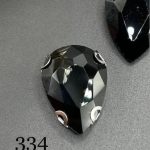 نگین اشک رنگ مشکی ابعاد 18*25  کد:  0334