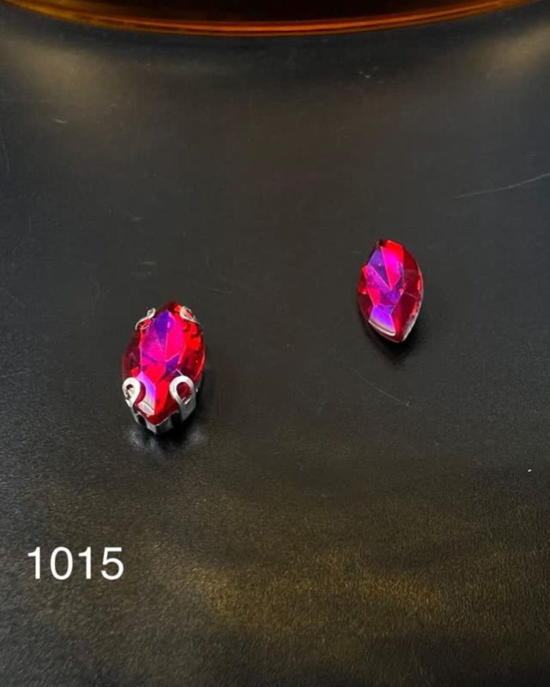 نگین مارکیز سرخابی هفت رنگ به ابعاد7*15 کد: 1015 - Image 1