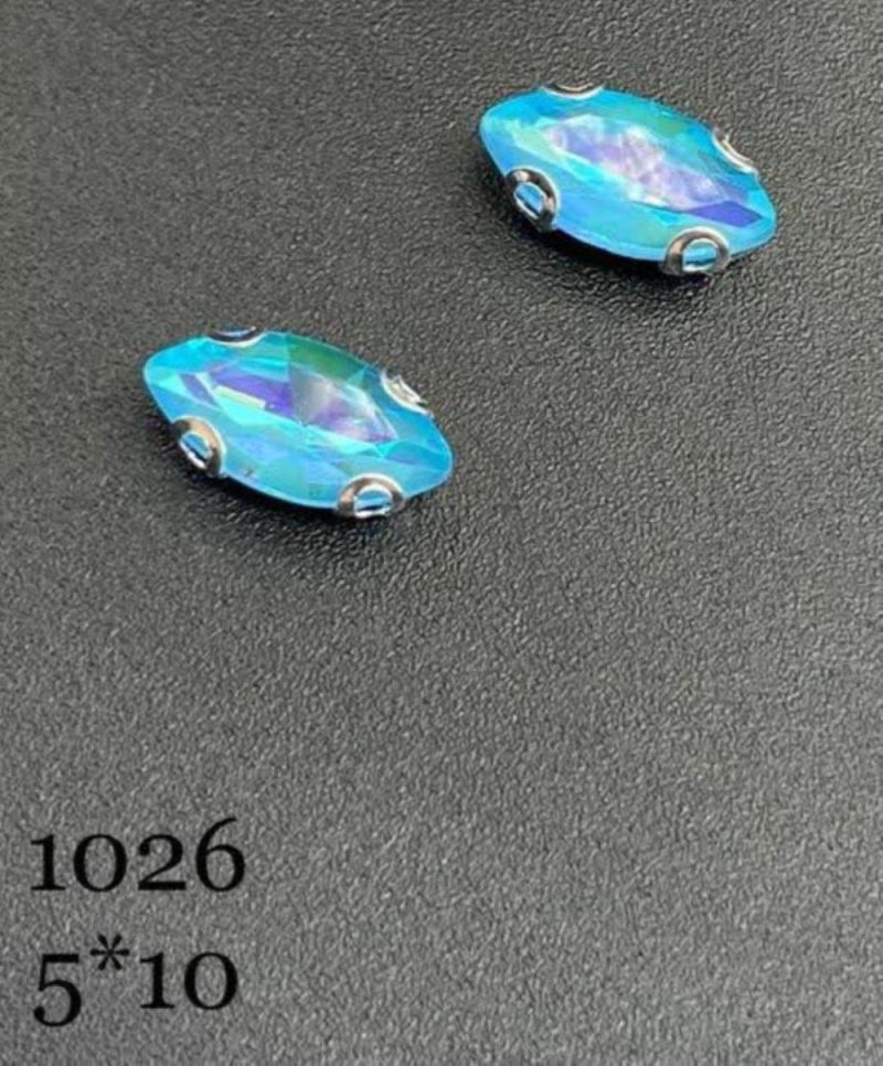 نگین مارکیز آبی پاستیلی به ابعاد 5*10 کد: 1026 - Image 1