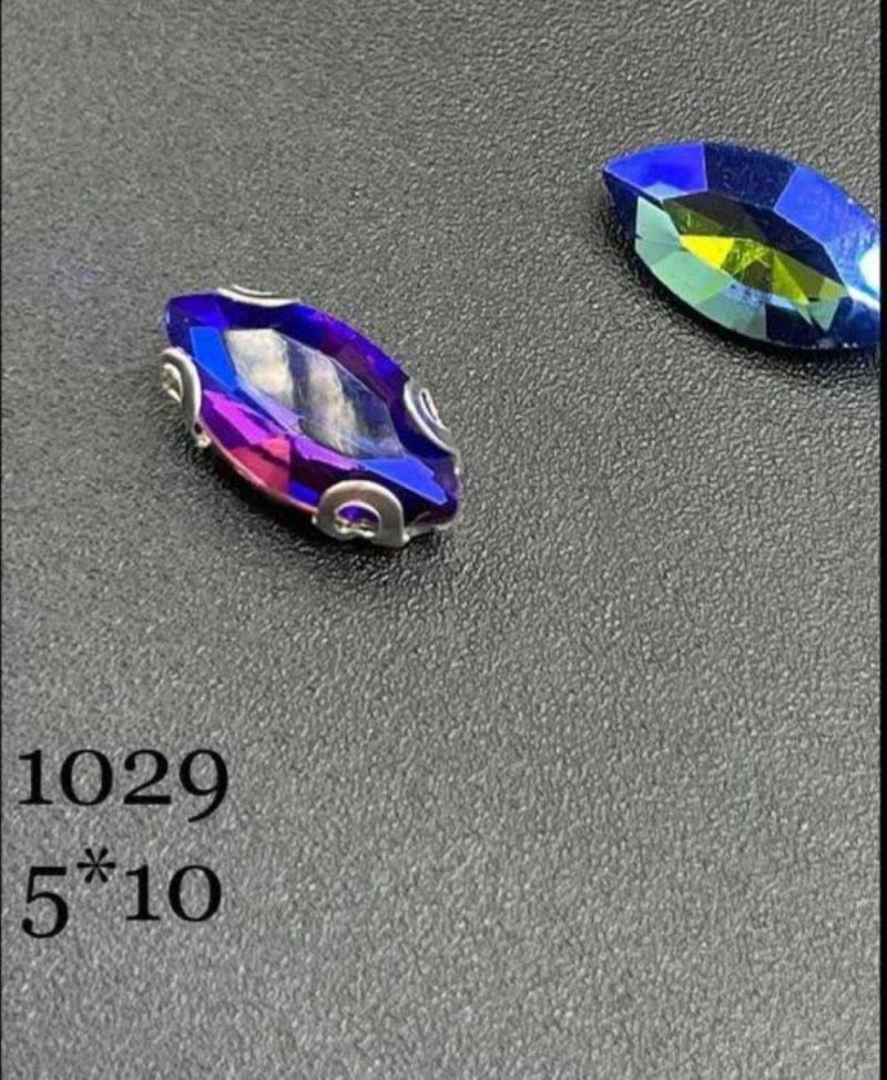 نگین مارکیز آبی هفت رنگ به ابعاد 5*10 کد:  1029 - Image 1