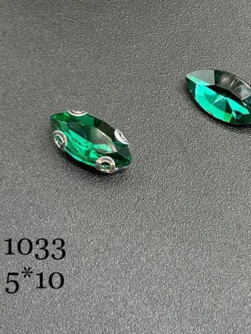 نگین مارکیز سبز زمردی به ابعاد 5*10  کد:  1033 - Image 1