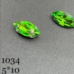 نگین مارکیز سبز کاهویی به ابعاد 5*10  کد:  1034