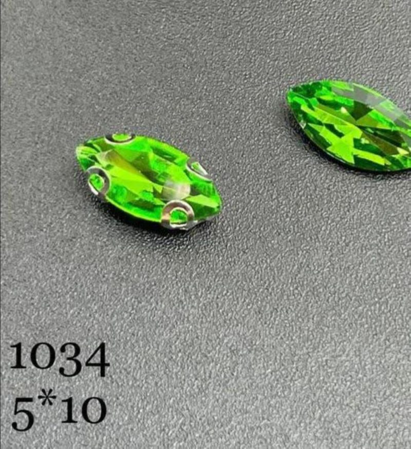 نگین مارکیز سبز کاهویی به ابعاد 5*10  کد:  1034 - تصویر 1