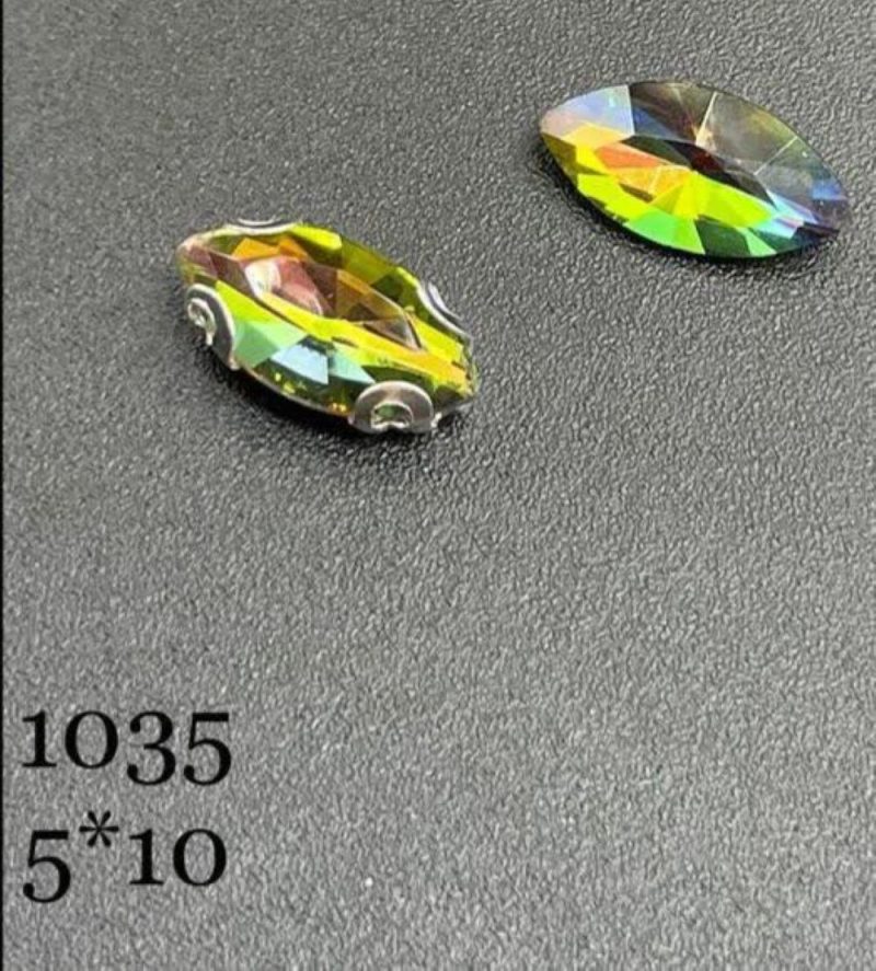 نگین مارکیز سبز طاووسی به ابعاد 5*10 کد:  1035 - Image 1
