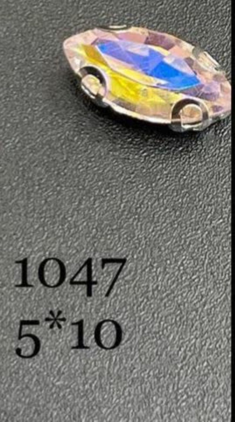نگین مارکیز صورتی هفت رنگ به ابعاد 5*10 کد: 1047 - Image 1