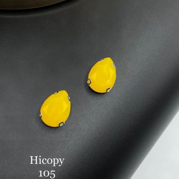نگین های کپی اشک سایز 13*18زردمات       H105