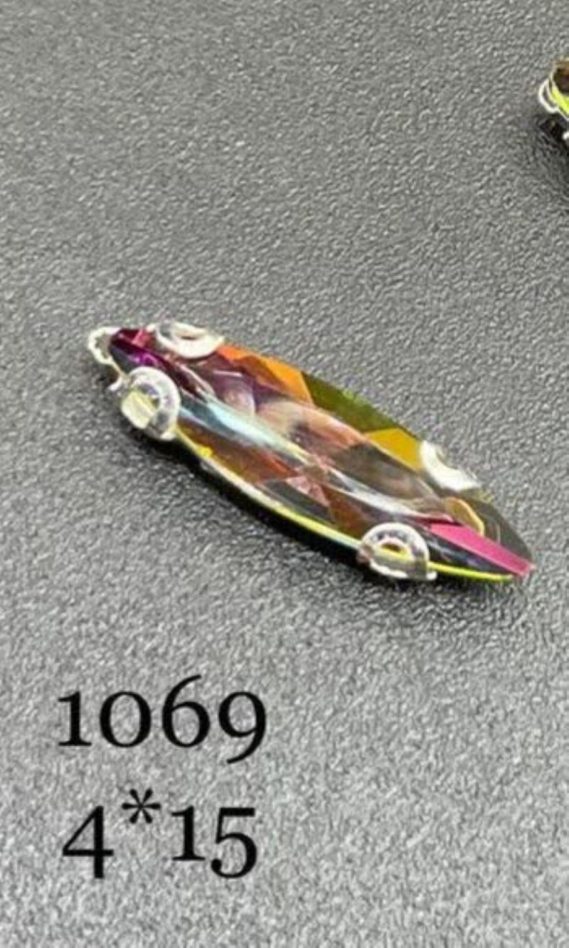 نگین مارکیزسبز طاووسی  به ابعاد 4*15 کد:  1069 - Image 1