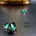 نگین چتری سایز 10 مم سبز زمردی  کد:  1174