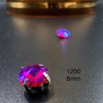 نگین چتری سایز 8 مم سرخابی هفت رنگ کد:  1200