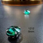 نگین چتری سایز 8 مم سبززمردی کد:  1212