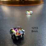 نگین چتری سایز 8 مم طاووسی کد:  1213