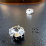 نگین چتری سایز 8 مم سفید شیشه ای کد:   1217