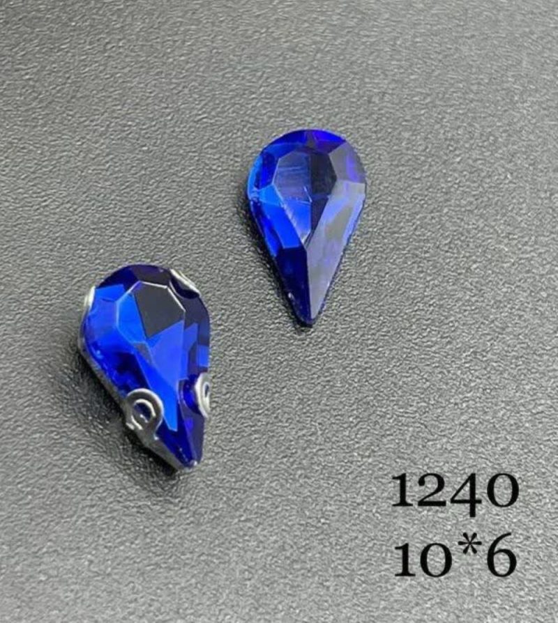 نگین  قطره آبی کاربنی به ابعاد 6*10 کد:  1240 - Image 1